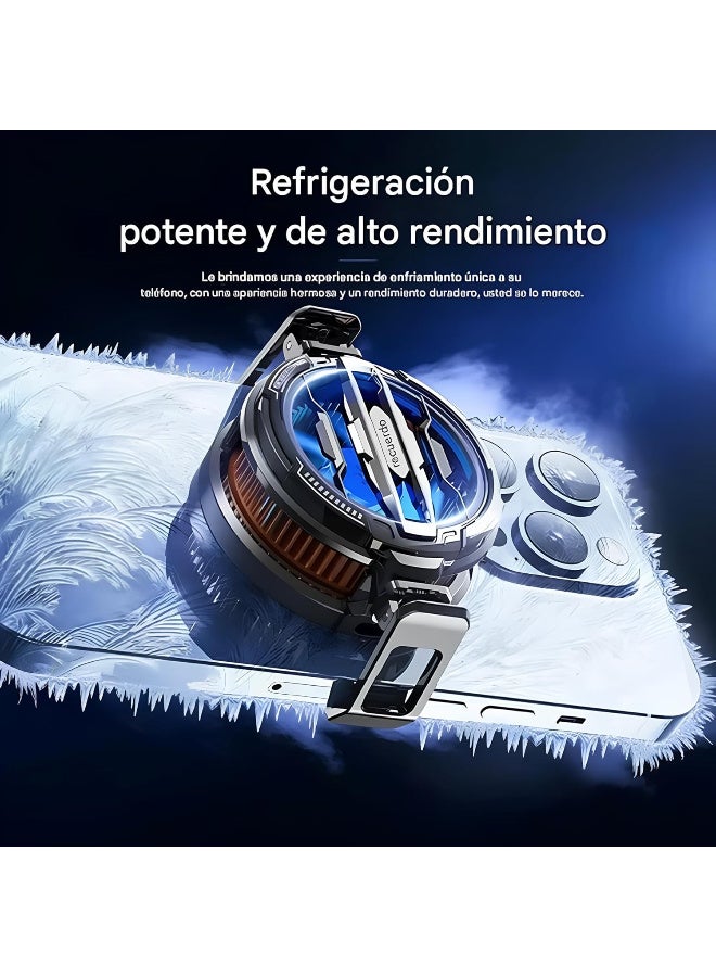 Memo Magnetic Mobile Phone Cooler CX07 , 15W Freezing Technology, 2 in 1 Design that allows for magnetic or back clip mounting depending on the phone type, 25dB quiet operation with effective air distribution from all sides for fast and noiseless cooling, Supports all phones with Type-C cable, clips, and magnetic sticker - the perfect choice for gamers, suitable as a trendy gift for all occasions - Image 3